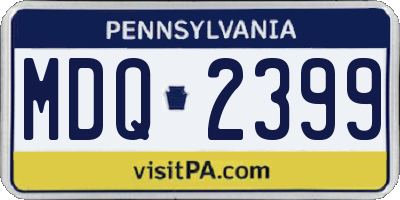 PA license plate MDQ2399