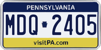 PA license plate MDQ2405