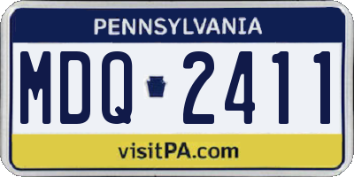 PA license plate MDQ2411
