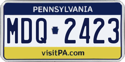 PA license plate MDQ2423