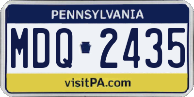 PA license plate MDQ2435