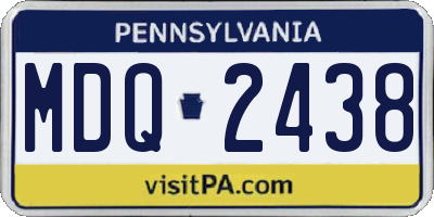 PA license plate MDQ2438