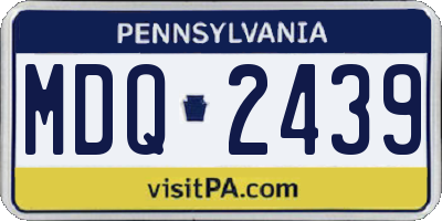PA license plate MDQ2439