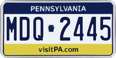 PA license plate MDQ2445