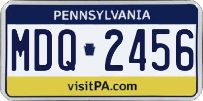 PA license plate MDQ2456