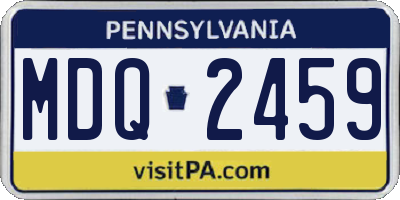 PA license plate MDQ2459
