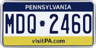 PA license plate MDQ2460