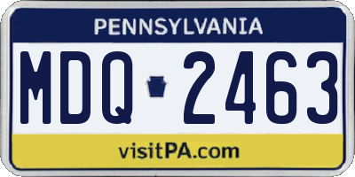 PA license plate MDQ2463