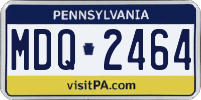 PA license plate MDQ2464