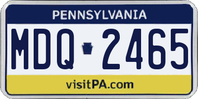 PA license plate MDQ2465