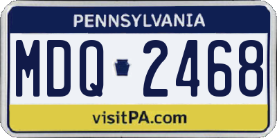 PA license plate MDQ2468