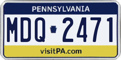 PA license plate MDQ2471