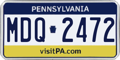 PA license plate MDQ2472