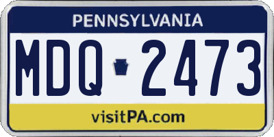 PA license plate MDQ2473