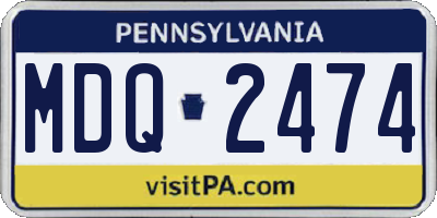 PA license plate MDQ2474