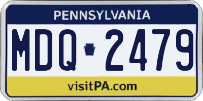 PA license plate MDQ2479
