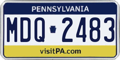 PA license plate MDQ2483