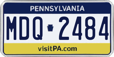 PA license plate MDQ2484