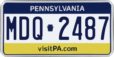 PA license plate MDQ2487