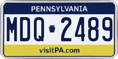 PA license plate MDQ2489