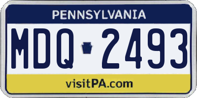 PA license plate MDQ2493