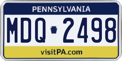 PA license plate MDQ2498