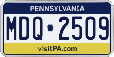 PA license plate MDQ2509