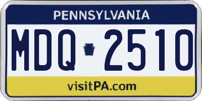 PA license plate MDQ2510