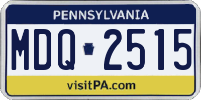 PA license plate MDQ2515