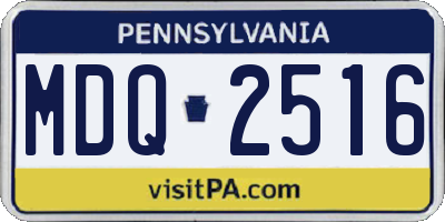 PA license plate MDQ2516