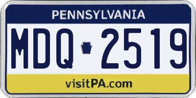 PA license plate MDQ2519