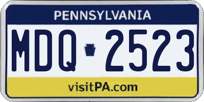 PA license plate MDQ2523