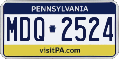 PA license plate MDQ2524