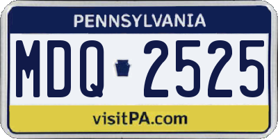 PA license plate MDQ2525