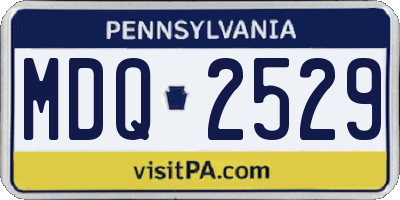 PA license plate MDQ2529