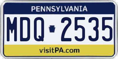 PA license plate MDQ2535