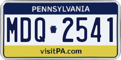 PA license plate MDQ2541