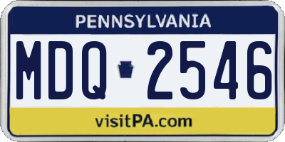 PA license plate MDQ2546