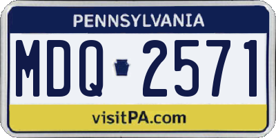 PA license plate MDQ2571