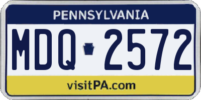 PA license plate MDQ2572