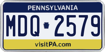 PA license plate MDQ2579