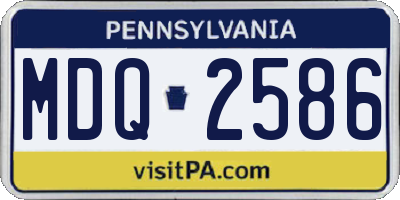 PA license plate MDQ2586