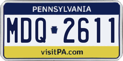 PA license plate MDQ2611