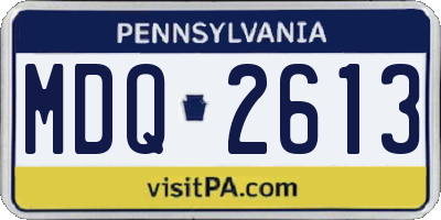 PA license plate MDQ2613