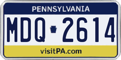 PA license plate MDQ2614