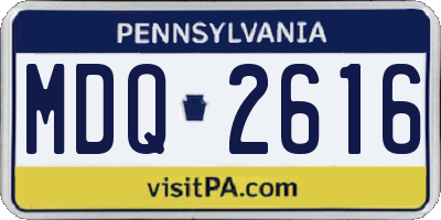 PA license plate MDQ2616