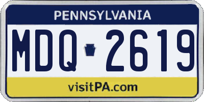 PA license plate MDQ2619