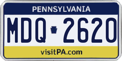 PA license plate MDQ2620