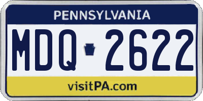 PA license plate MDQ2622