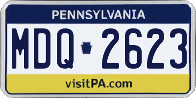 PA license plate MDQ2623